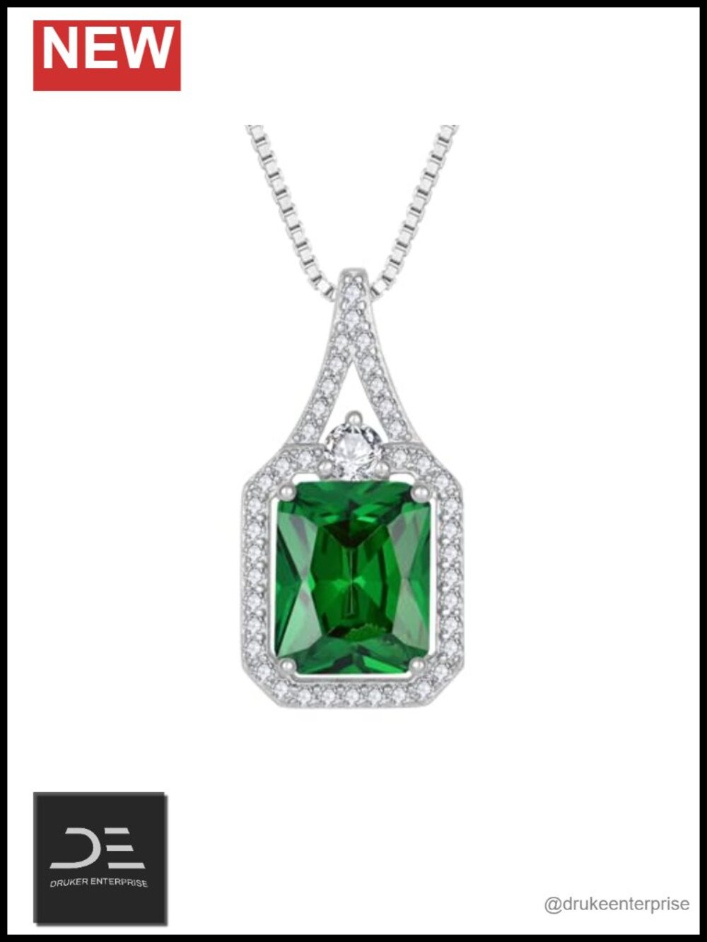 925 Sterling Silver Birthstone Pendant Necklace Halo CZ Women Gift